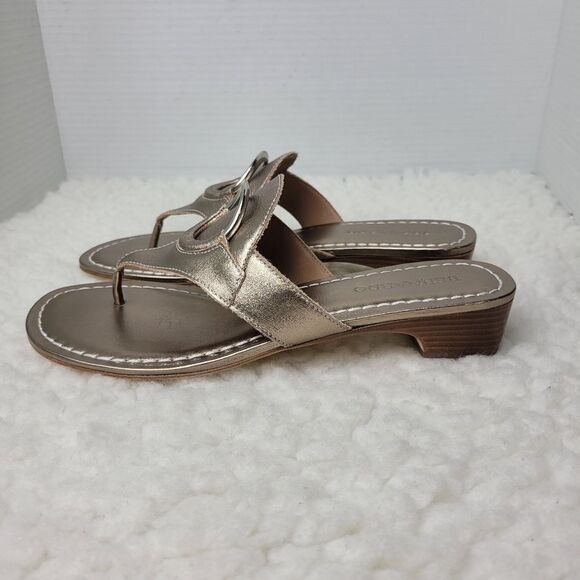 K. Jacques St Tropez Women's Size 6.5 Leather Cork Wedge heel Sandals - Picture 3 of 9